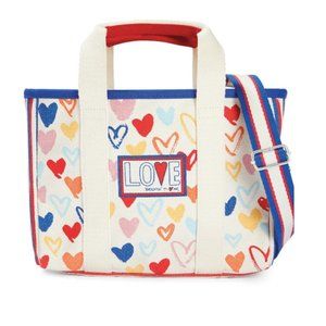 Brighton Red, White and You Mini Tote New Crossbody Canvas  Adjustable F151